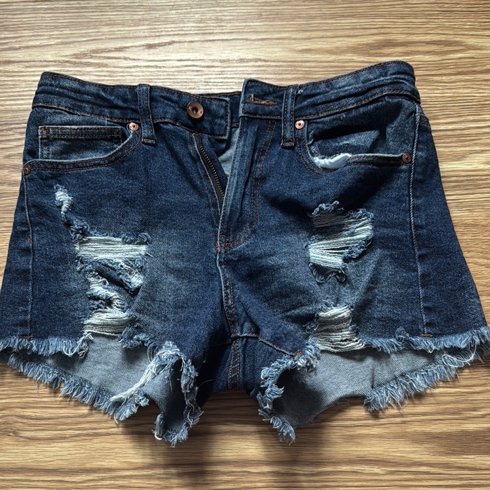 Kendall & Kylie Blue Distressed Jean Shorts